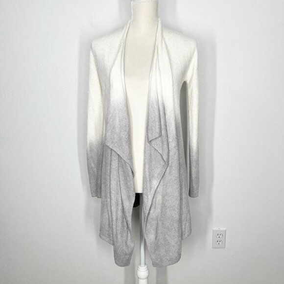 Barefoot Dreams Bamboo Chic lite Calypso Knit ombre White Gray Cardigan Size S/M - Picture 3 of 8